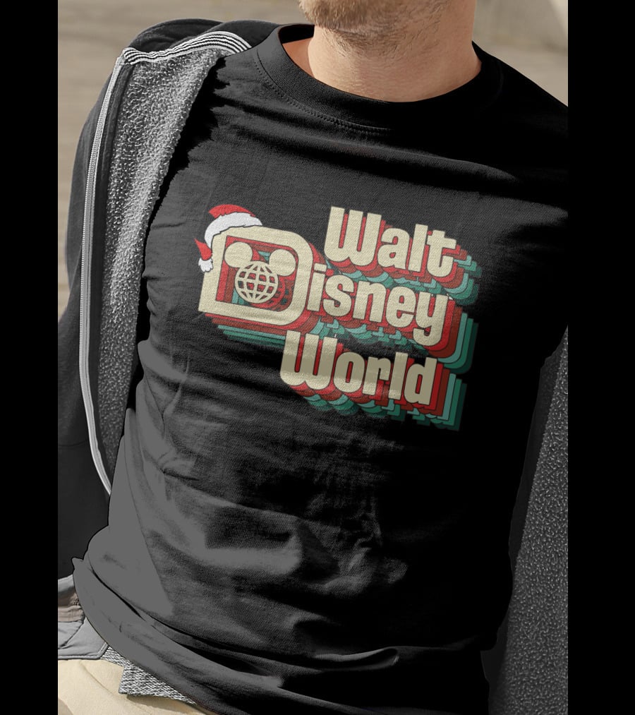 Walt Disney World Christmas Mickey Ears Santa Hat T-Shirt