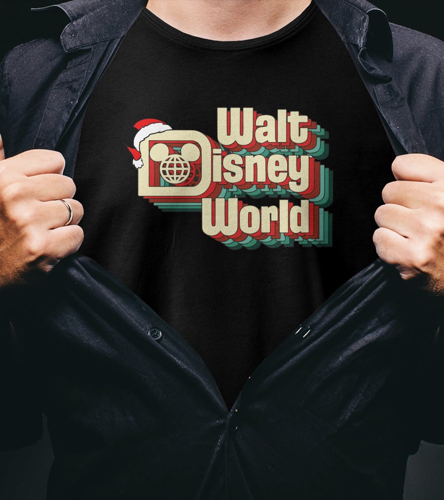 Walt Disney World Christmas Mickey Ears Santa Hat T-Shirt