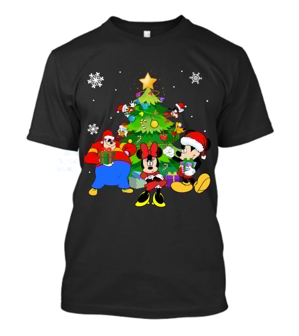 MK And Friends Christmas Tree Holiday Celebration With Gifts And Snowflakes T-Shirt