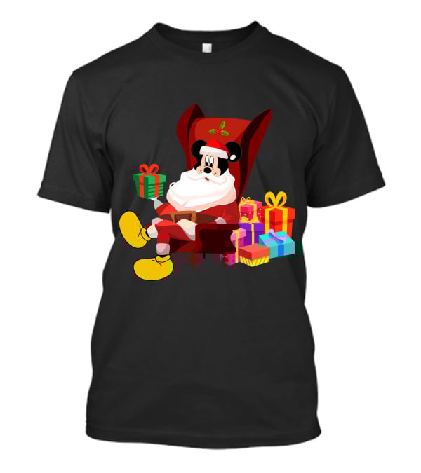 MK Santa Christmas Mickey Mouse With Gifts Iconic Disney Holiday T-Shirt
