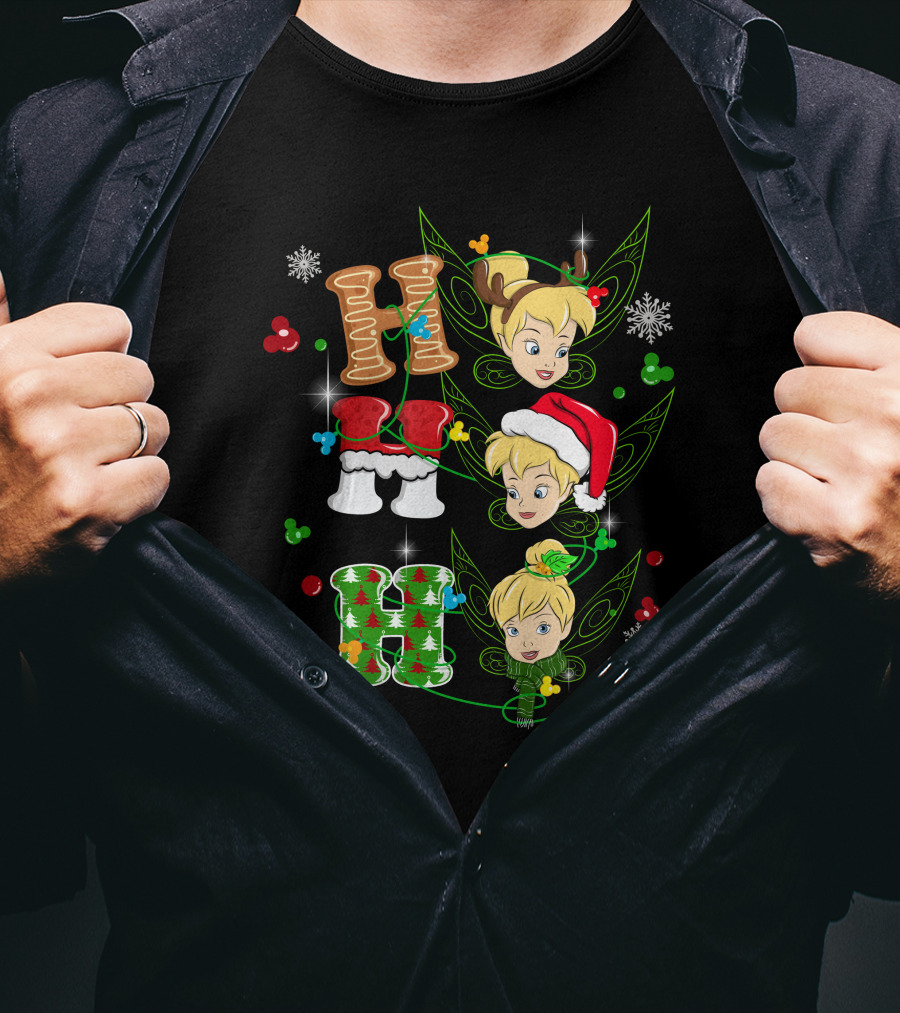 TKB HHH Tinker Bell Christmas Snowflakes Holiday Magic T-Shirt