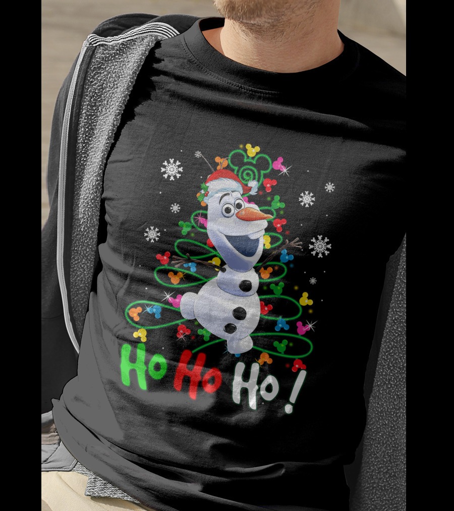 OL HHH Christmas Ho Ho Ho Olaf Disney Frozen Holiday Mickey Mouse Snowflakes T-Shirt