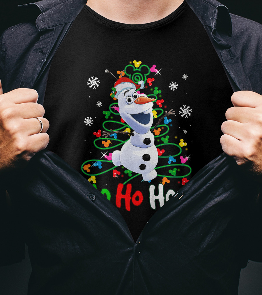 OL HHH Christmas Ho Ho Ho Olaf Disney Frozen Holiday Mickey Mouse Snowflakes T-Shirt