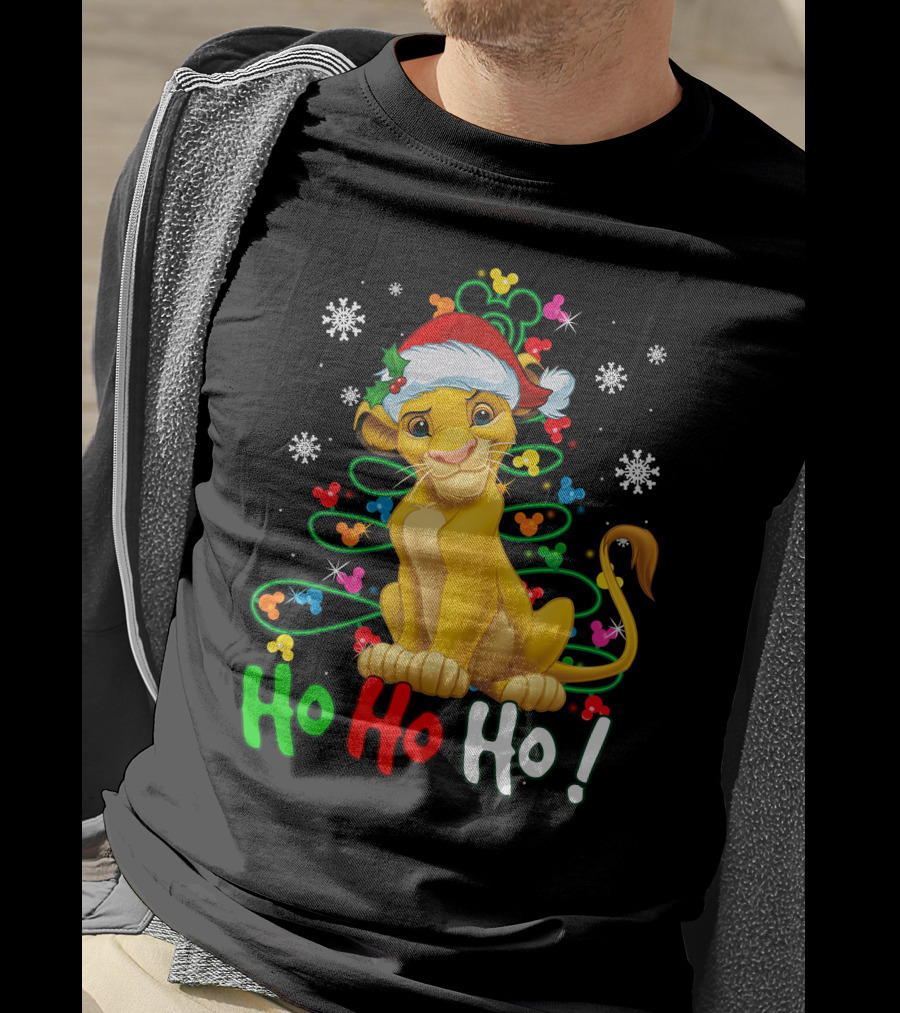 SB Tree HHH Christmas Ho Ho Ho Lion Santa Hat T-Shirt