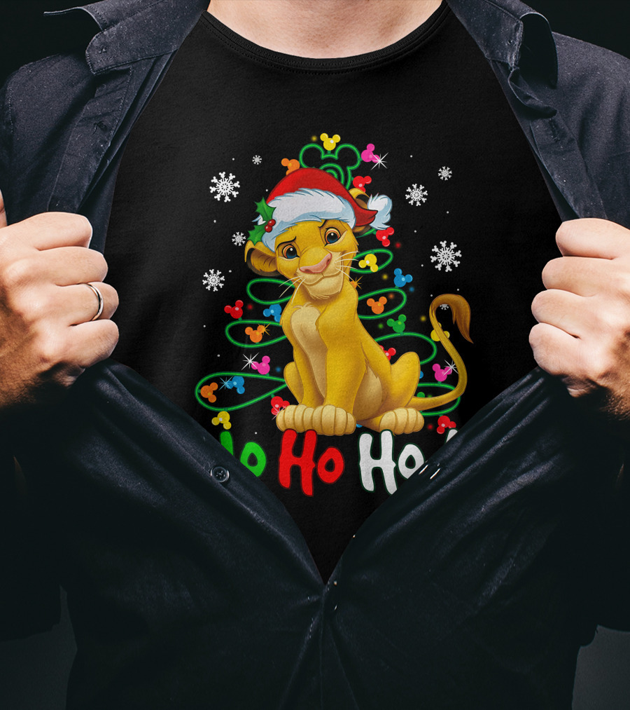SB Tree HHH Christmas Ho Ho Ho Lion Santa Hat T-Shirt