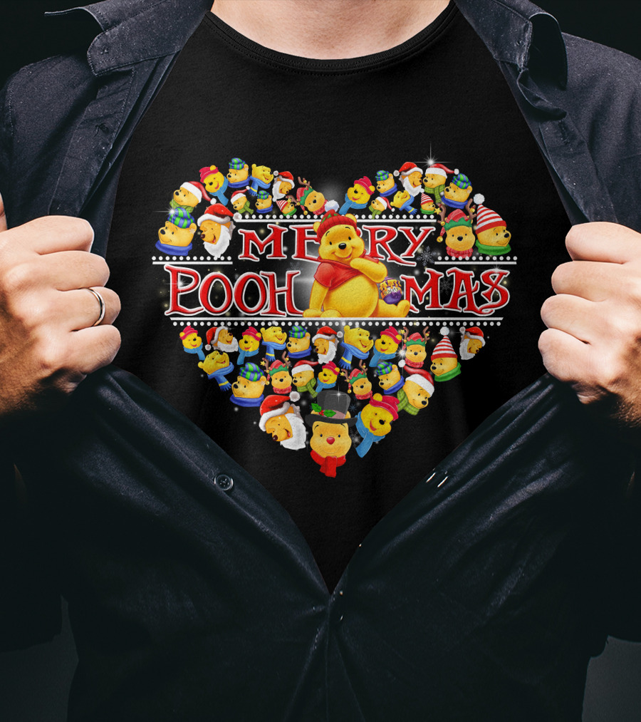 Merry Poohmas Heart Christmas T-Shirt