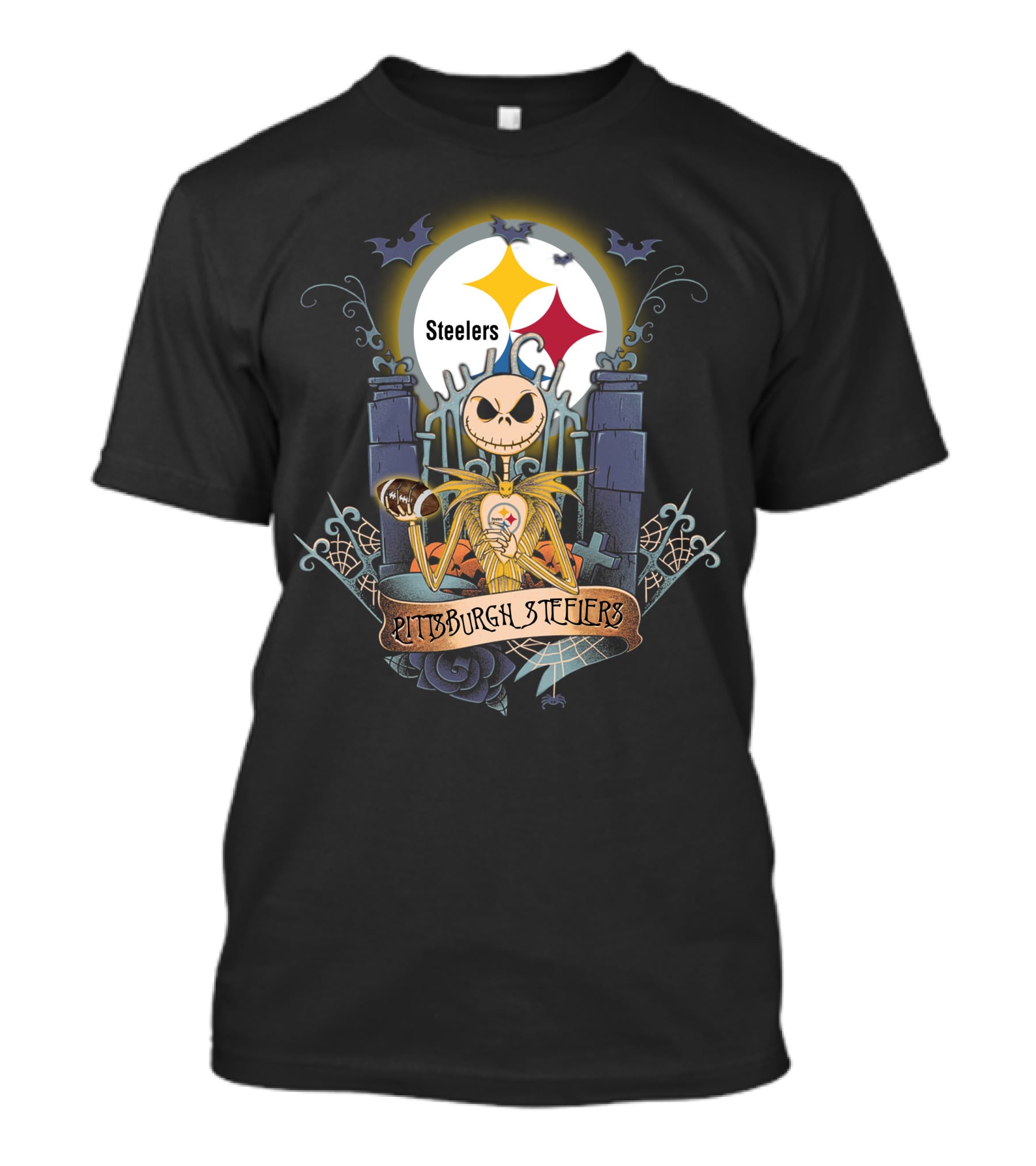 Pittsburgh Steelers Jack Skellington Crossover Halloween T-Shirt