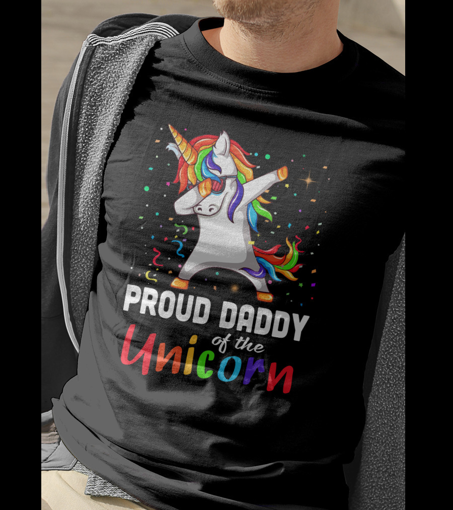 Proud Daddy Of The Rainbow Unicorn T-Shirt