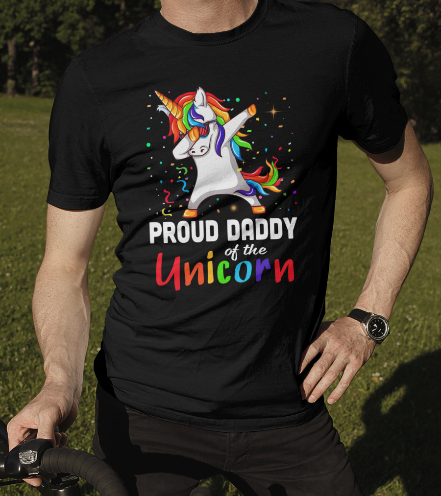 Proud Daddy Of The Rainbow Unicorn T-Shirt