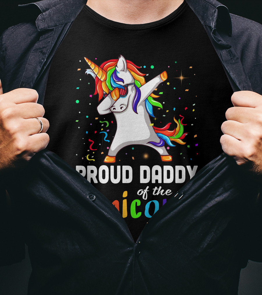 Proud Daddy Of The Rainbow Unicorn T-Shirt