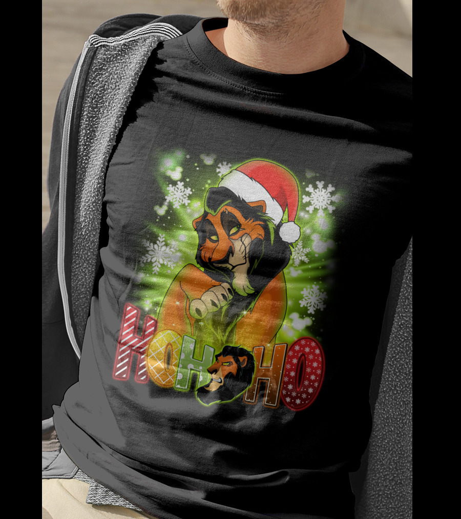 Scar Hohoho Snowflakes Santa Hat Christmas T-Shirt