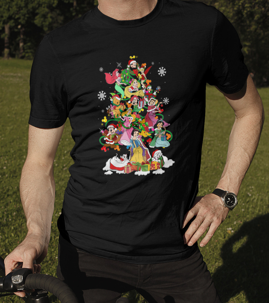 Mickey And Friends Christmas Disney Princesses Tree Holiday Magic T-Shirt