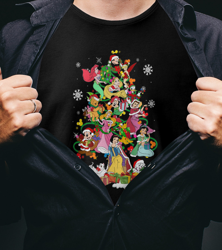 Mickey And Friends Christmas Disney Princesses Tree Holiday Magic T-Shirt