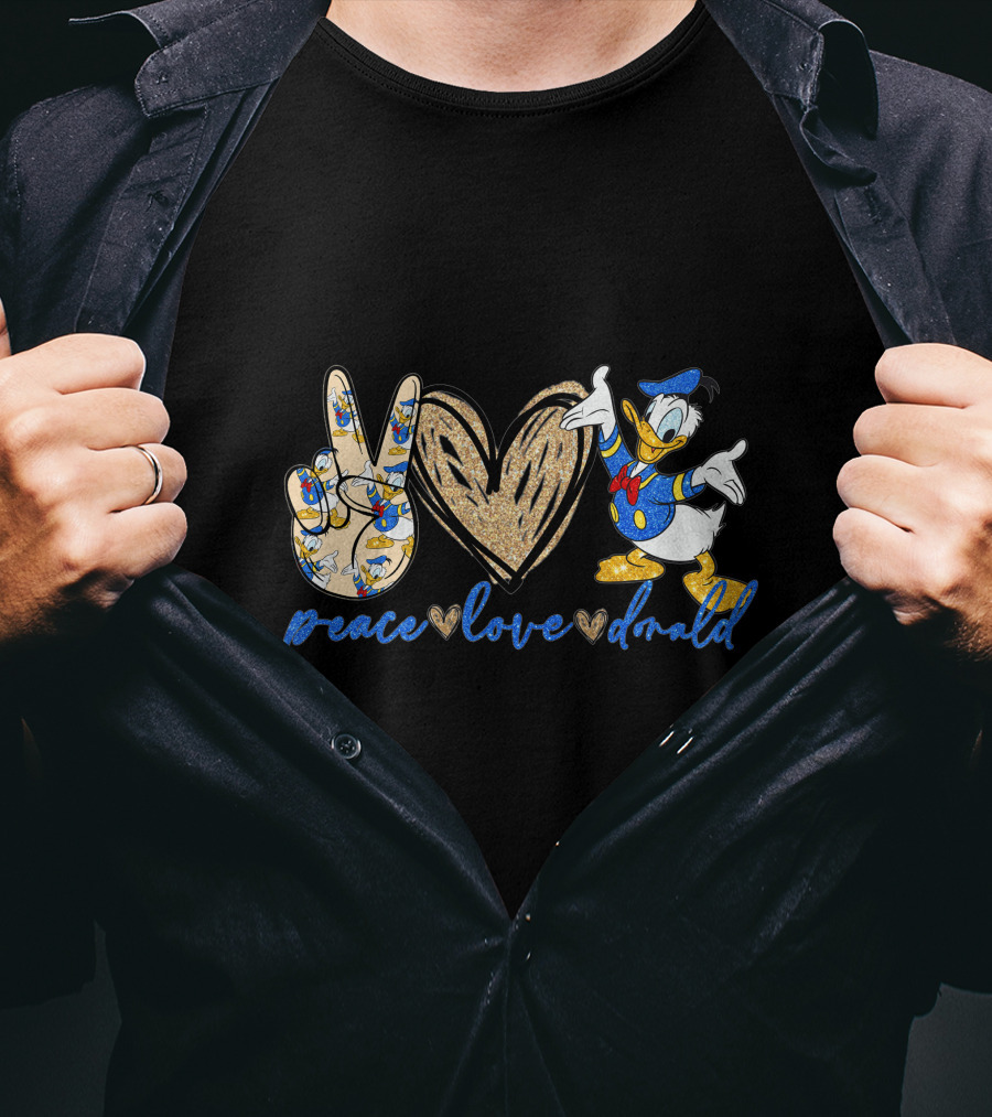Peace Love Donald Duck Iconic Character T-Shirt