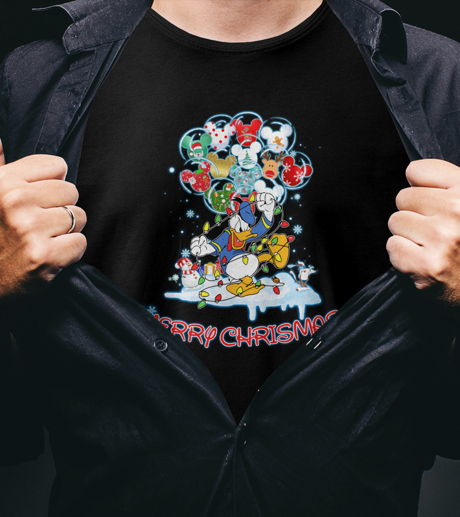 Donald Christmas Balloons Merry Christmas T-Shirt