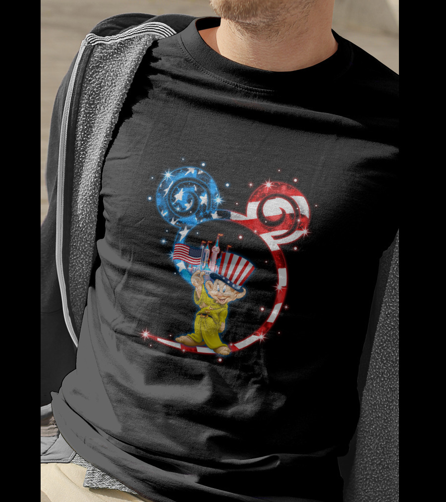 Dopey Patriotic Mickey Ears With American Flag And Hat T-Shirt