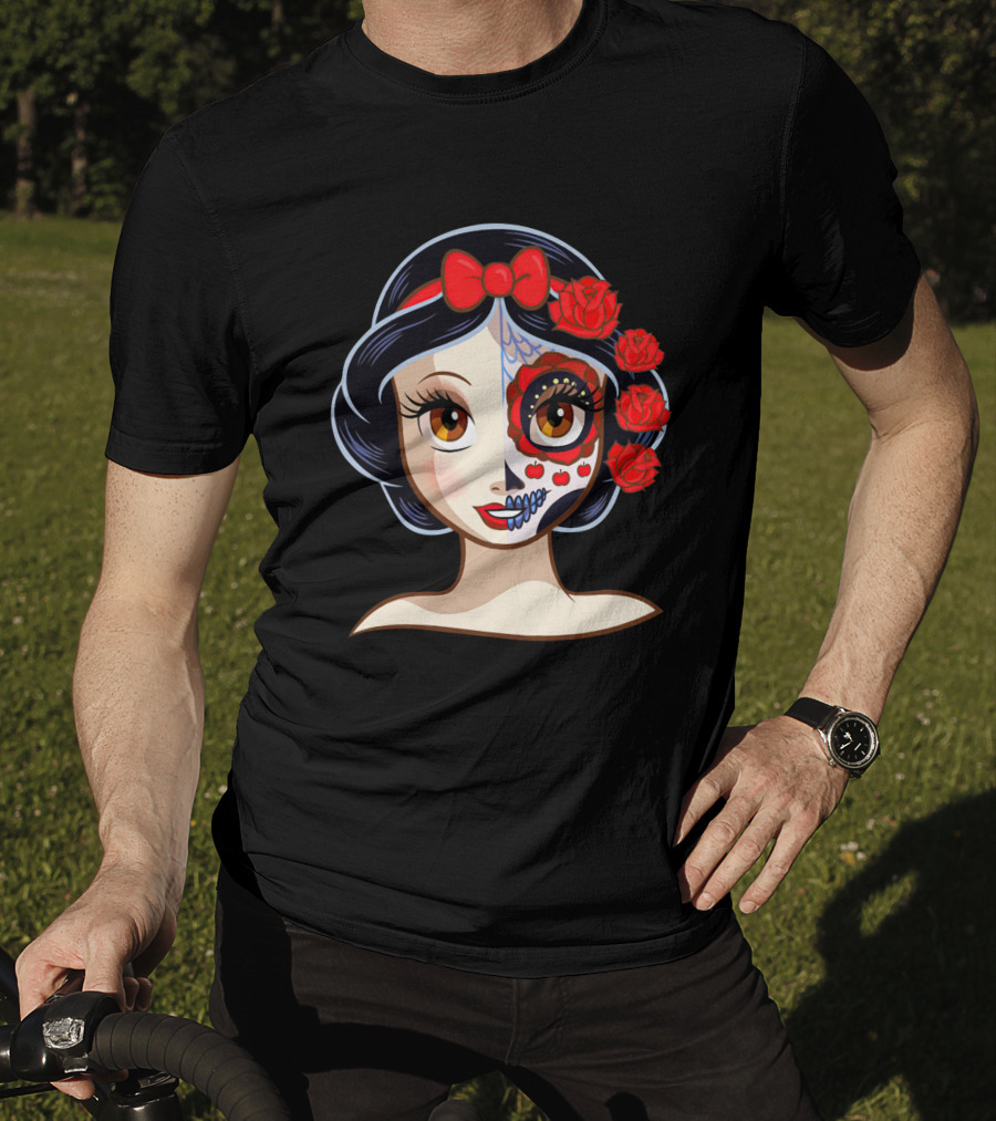 Snow White Sugar Skull Roses T-Shirt
