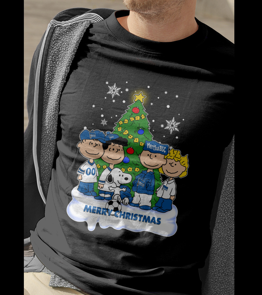 Hertha BSC Peanuts Merry Christmas Tree Scene T-Shirt