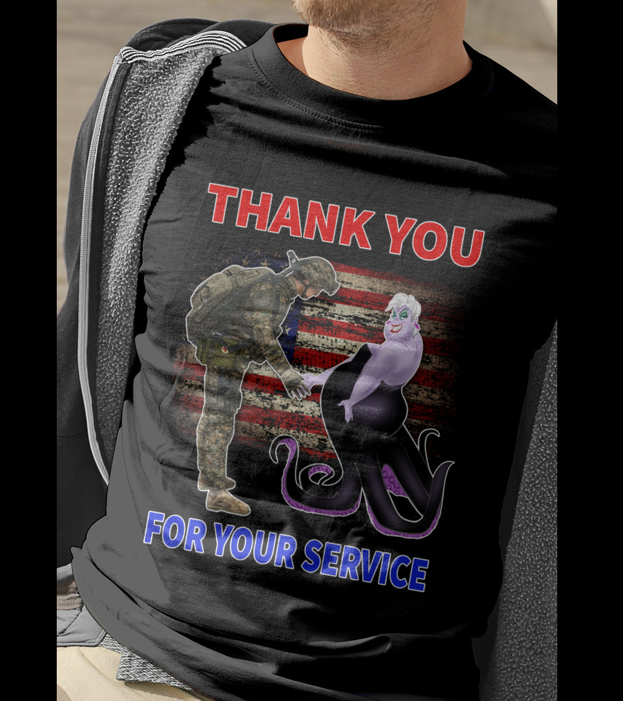 Thank You For Your Service Ursula Soldier American Flag T-Shirt