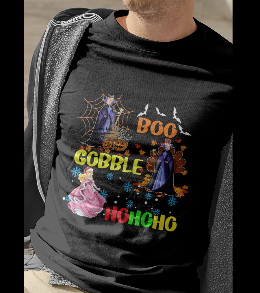 Aurora Boo Gobble Ho Ho Ho HalloThanksMas T-Shirt