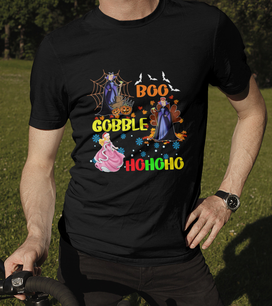 Aurora Boo Gobble Ho Ho Ho HalloThanksMas T-Shirt