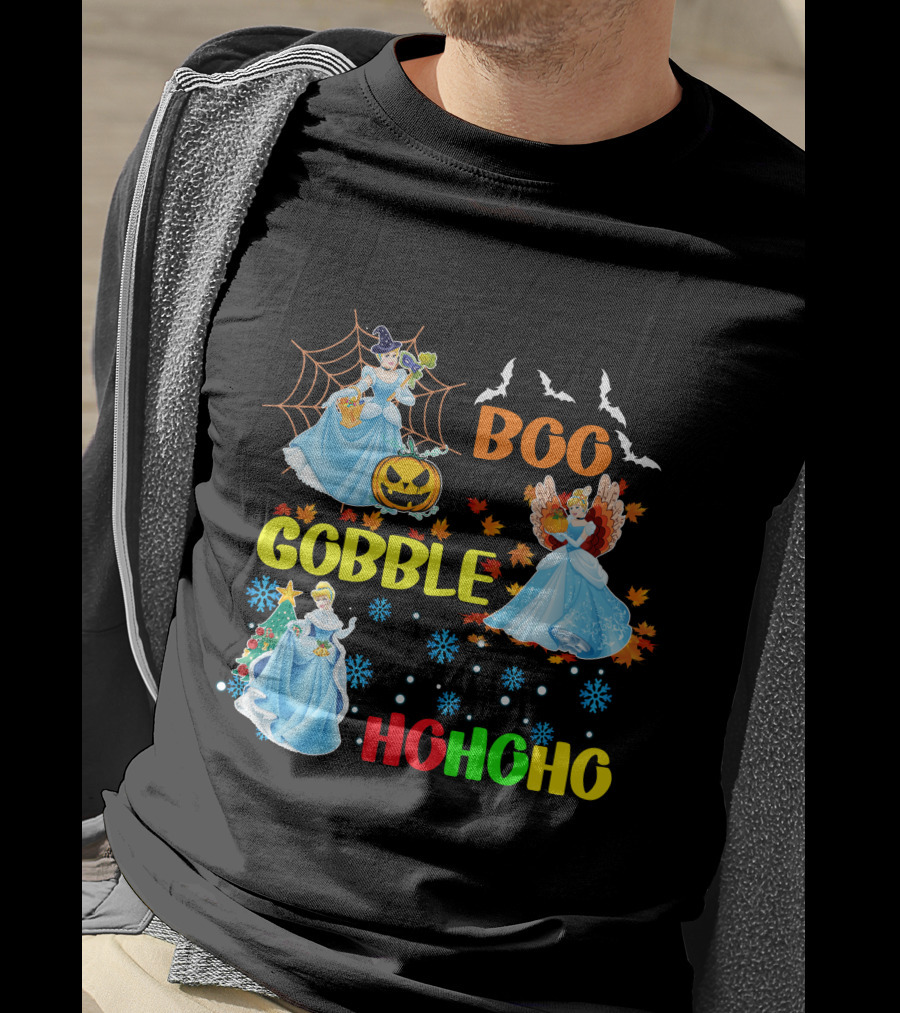 Cinderella Boo Gobble HoHoHo HalloThanksMas Holiday Mashup T-Shirt