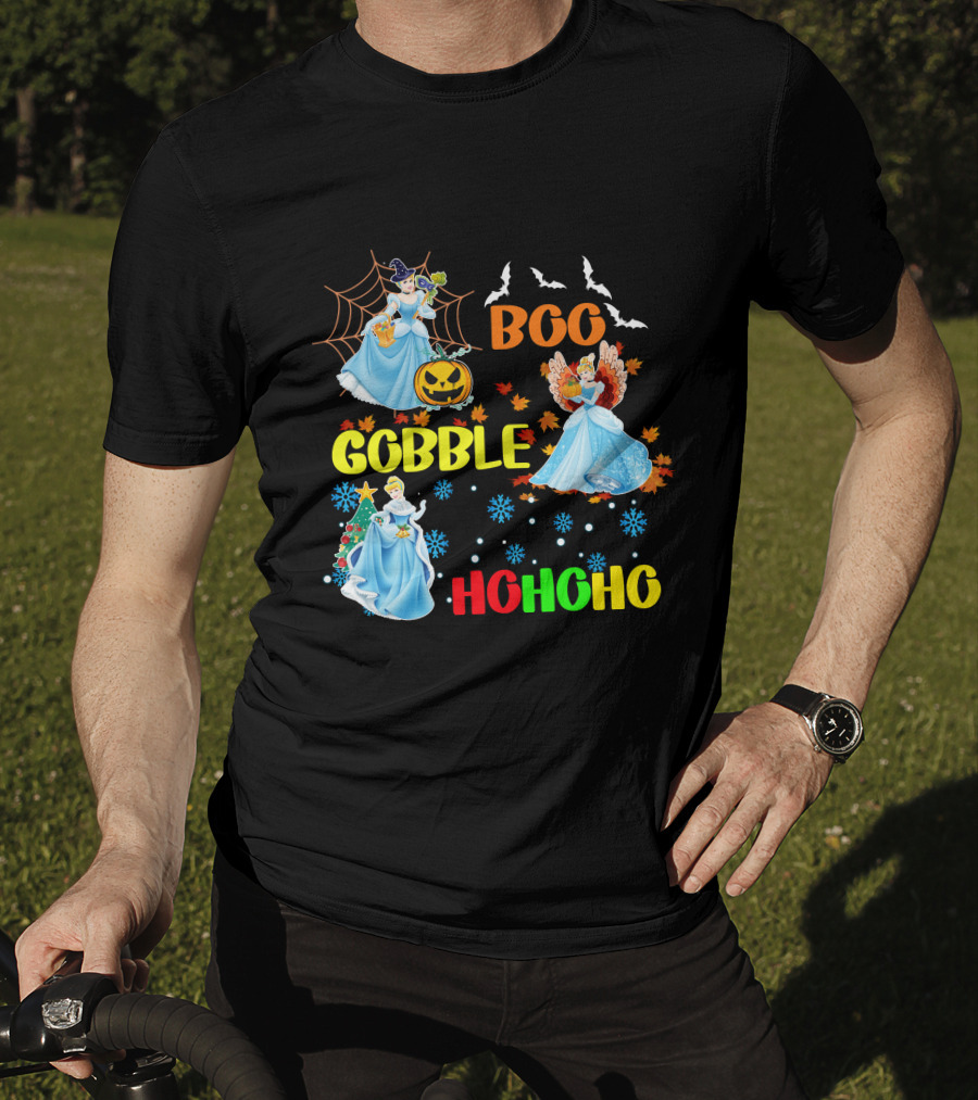 Cinderella Boo Gobble HoHoHo HalloThanksMas Holiday Mashup T-Shirt