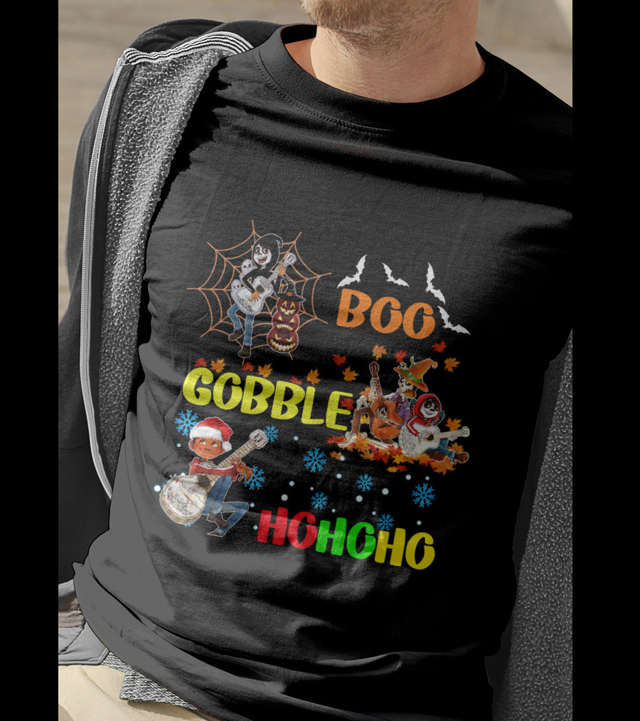Boo Gobble HoHoHo Coco HalloThanksMas T-Shirt