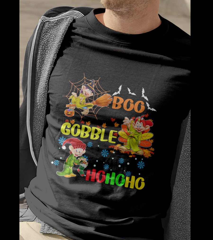 Dopey Boo Gobble HoHoHo HalloThanksMas T-Shirt