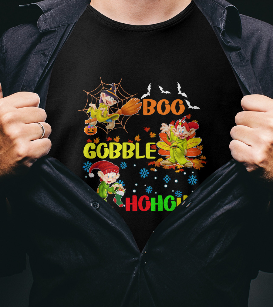Dopey Boo Gobble HoHoHo HalloThanksMas T-Shirt