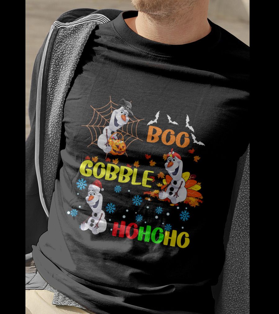Olaf Boo Gobble HoHoHo HalloThanksMas T-Shirt