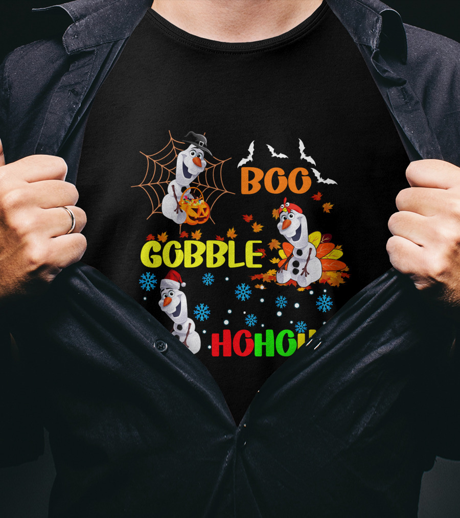 Olaf Boo Gobble HoHoHo HalloThanksMas T-Shirt
