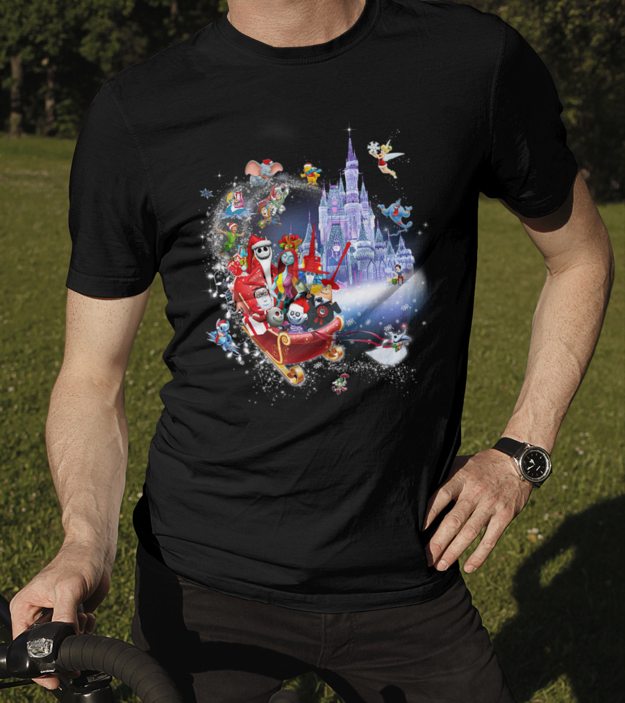 Jack Christmas Nightmare Before Christmas Disney Castle Crossover T-Shirt
