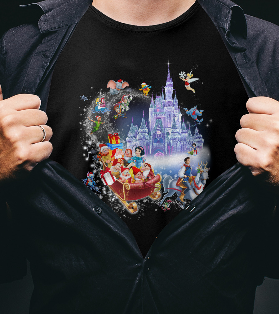 Snow White And Disney Friends Christmas Castle Adventure T-Shirt