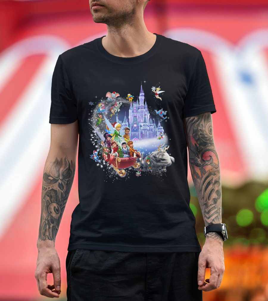 Disney Tinkerbell And Friends Christmas Castle Holiday Magic Adventure T-Shirt