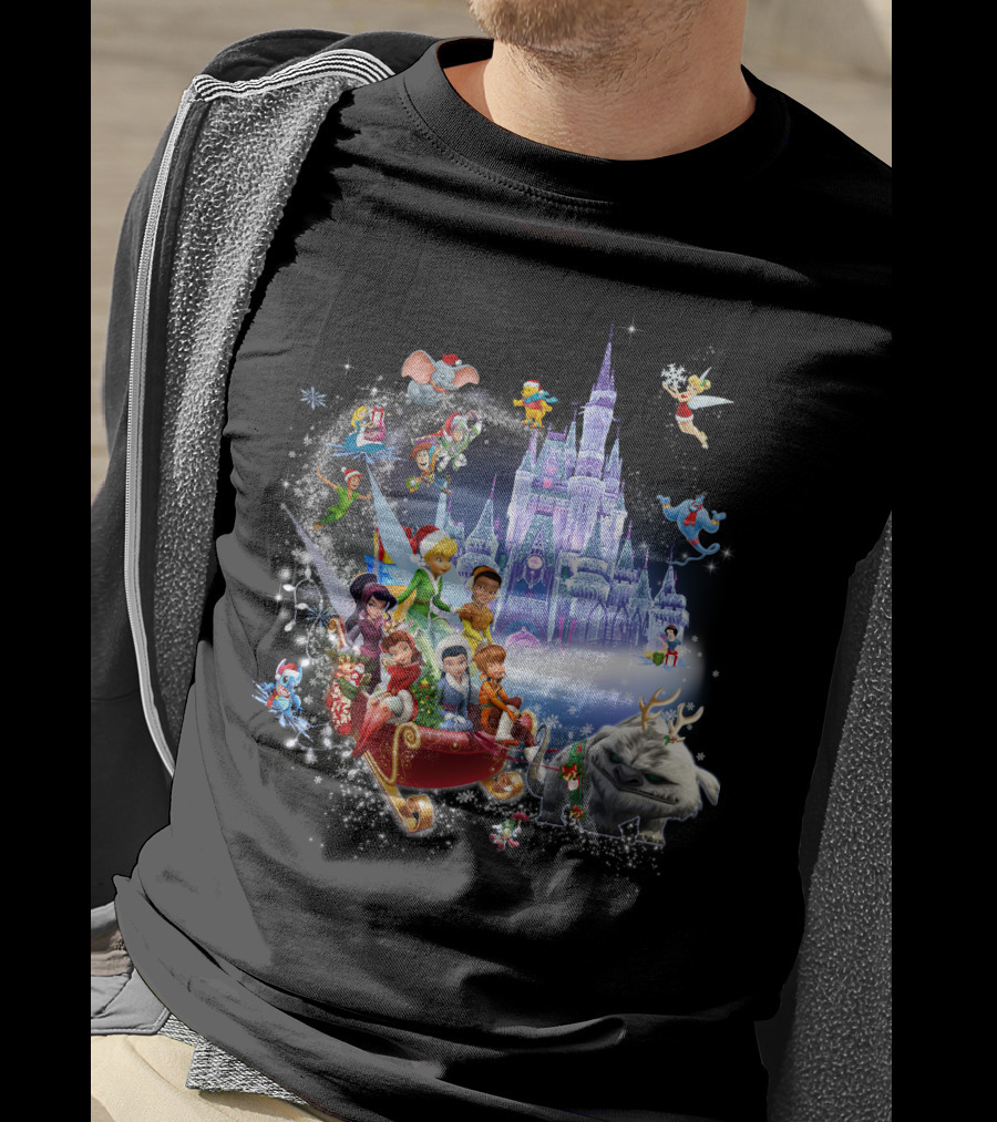 Disney Tinkerbell And Friends Christmas Castle Holiday Magic Adventure T-Shirt