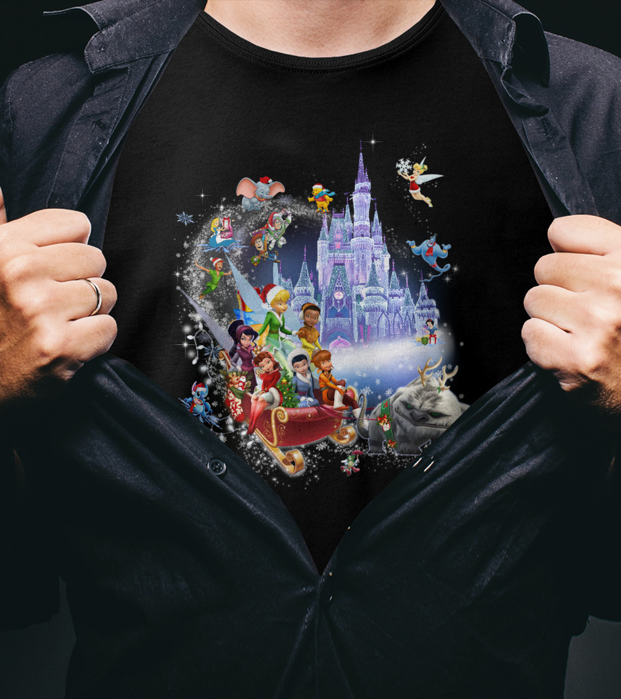 Disney Tinkerbell And Friends Christmas Castle Holiday Magic Adventure T-Shirt
