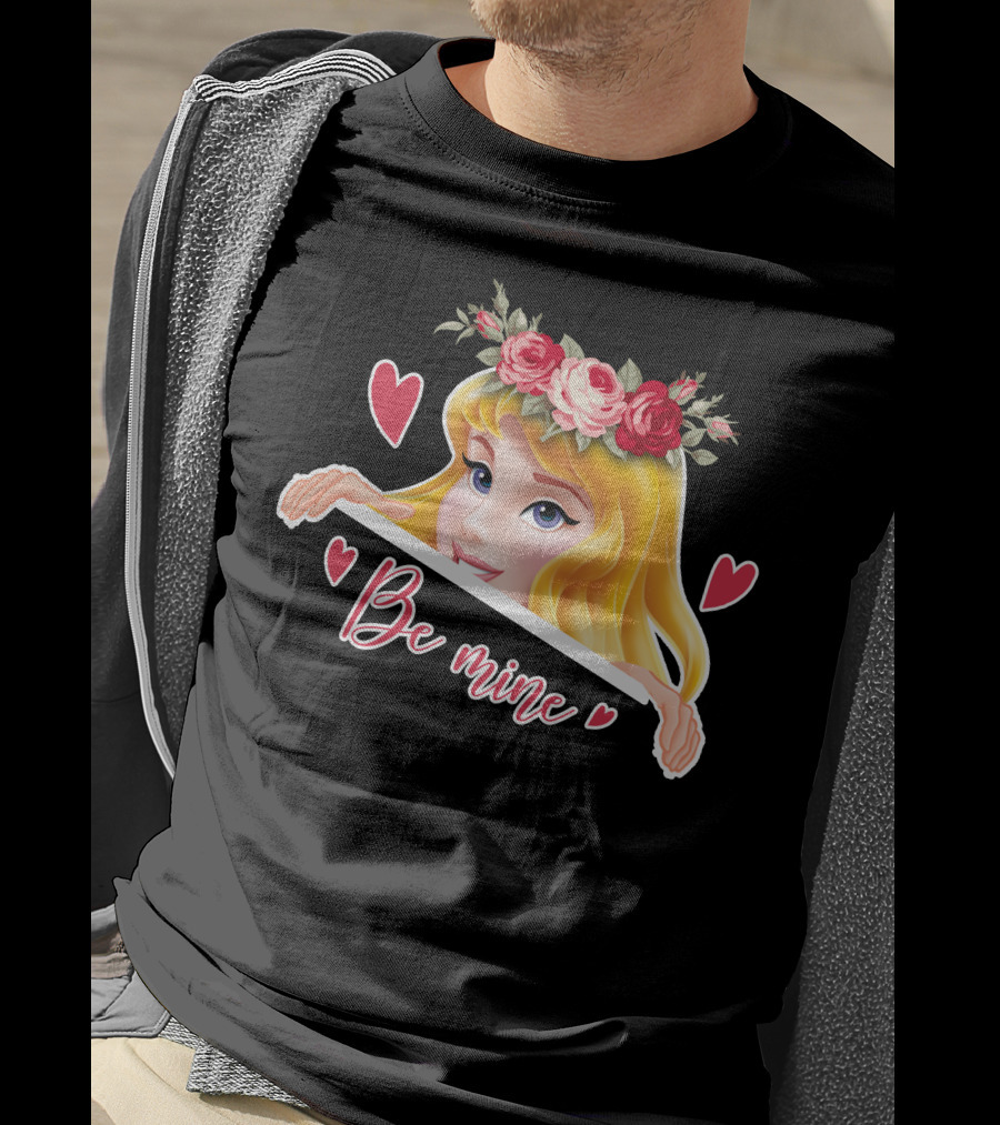 Be Mine Aurora Flower Crown Hearts T-Shirt