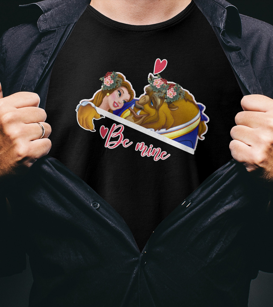 Be Mine Beauty And The Beast Floral Valentine's Day T-Shirt