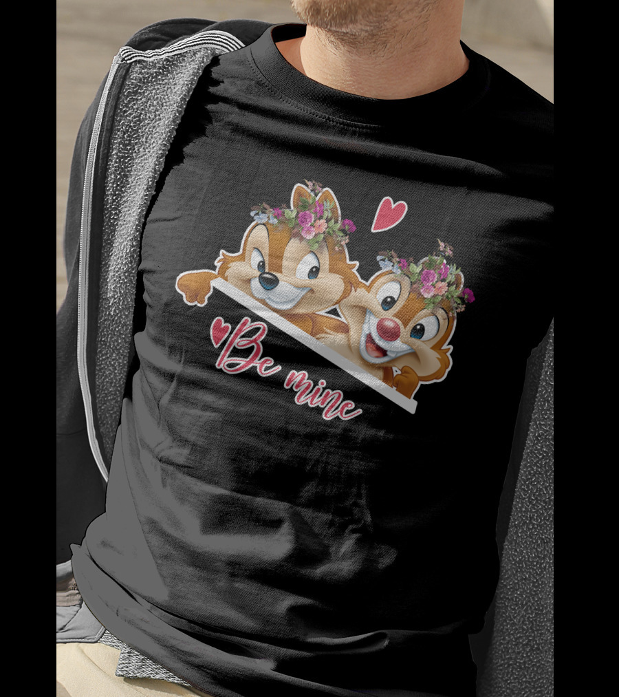 Chip And Dale Be Mine Floral Heart T-Shirt