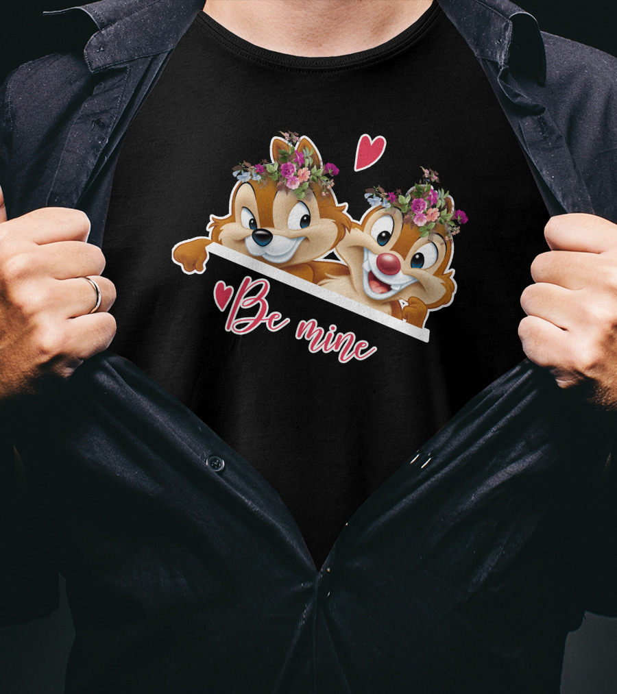 Chip And Dale Be Mine Floral Heart T-Shirt