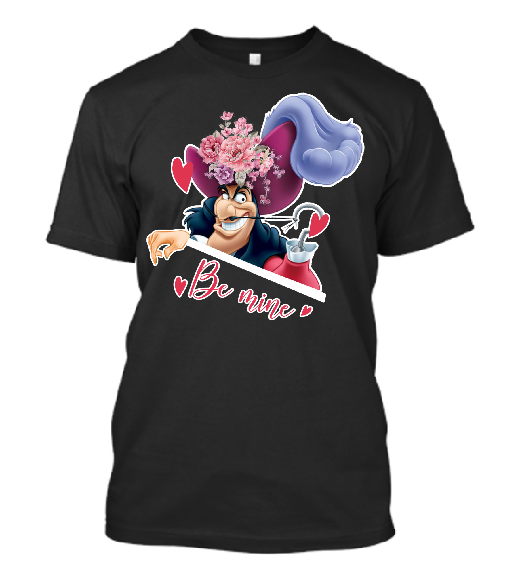 Be Mine Hook Captain Valentine's Day Flowers T-Shirt