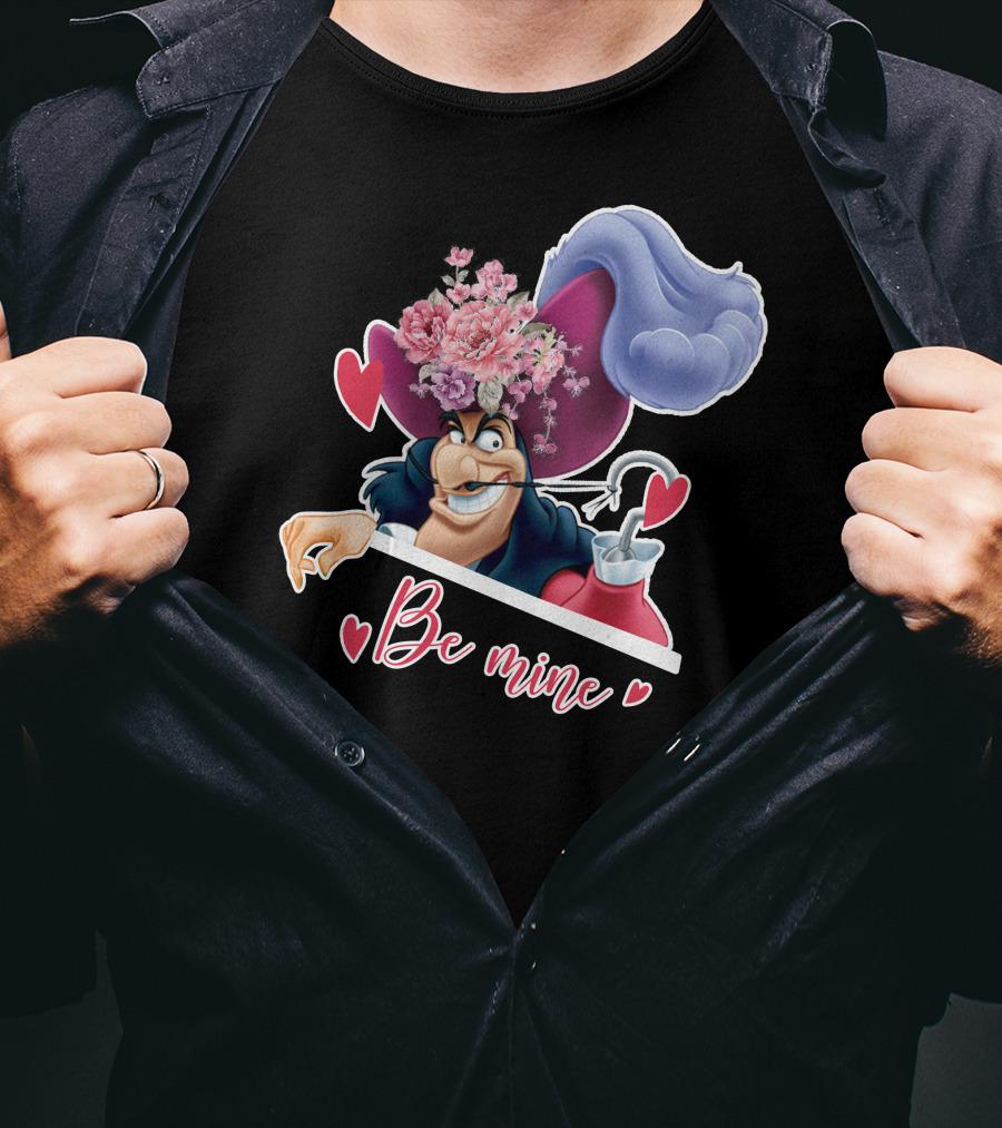Be Mine Hook Captain Valentine's Day Flowers T-Shirt