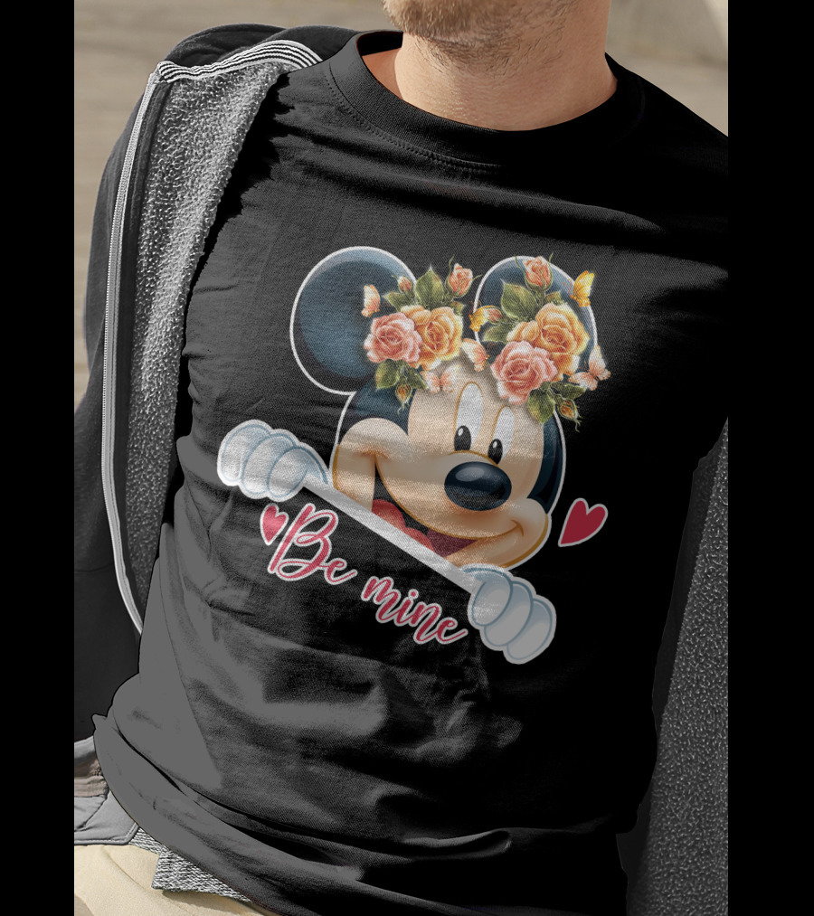 Mickey Be Mine Floral Heart T-Shirt