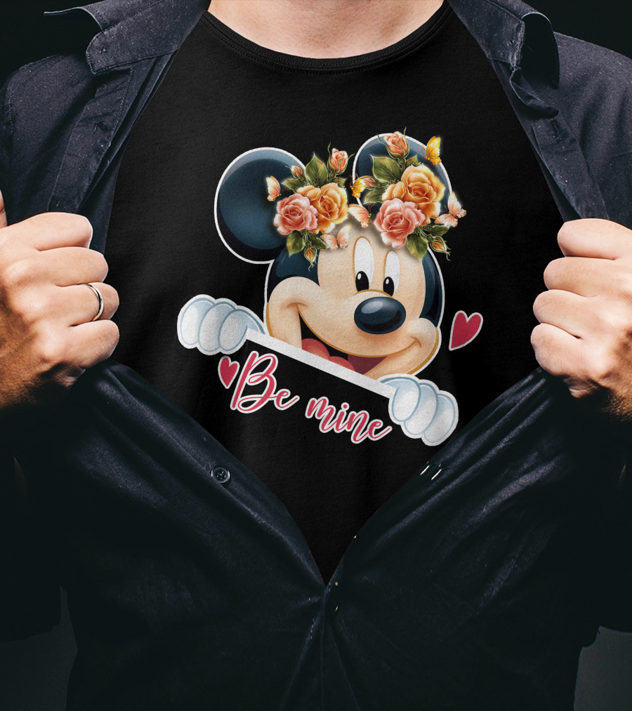Mickey Be Mine Floral Heart T-Shirt