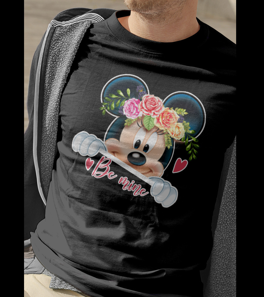 Minnie Mouse Be Mine Floral Hearts T-Shirt