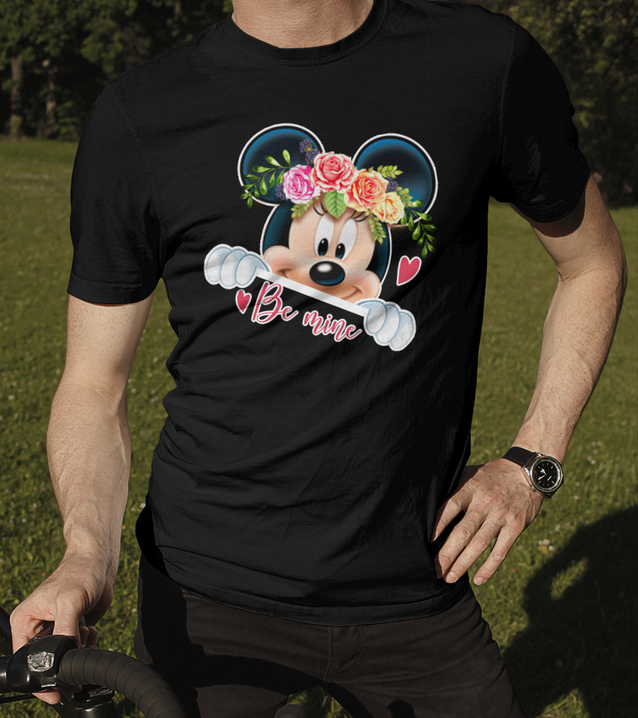 Minnie Mouse Be Mine Floral Hearts T-Shirt