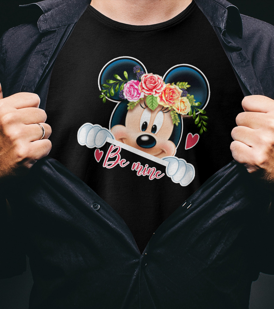Minnie Mouse Be Mine Floral Hearts T-Shirt