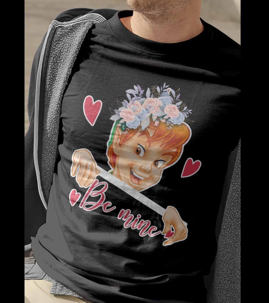 Peter Pan Be Mine Hearts Floral Crown T-Shirt