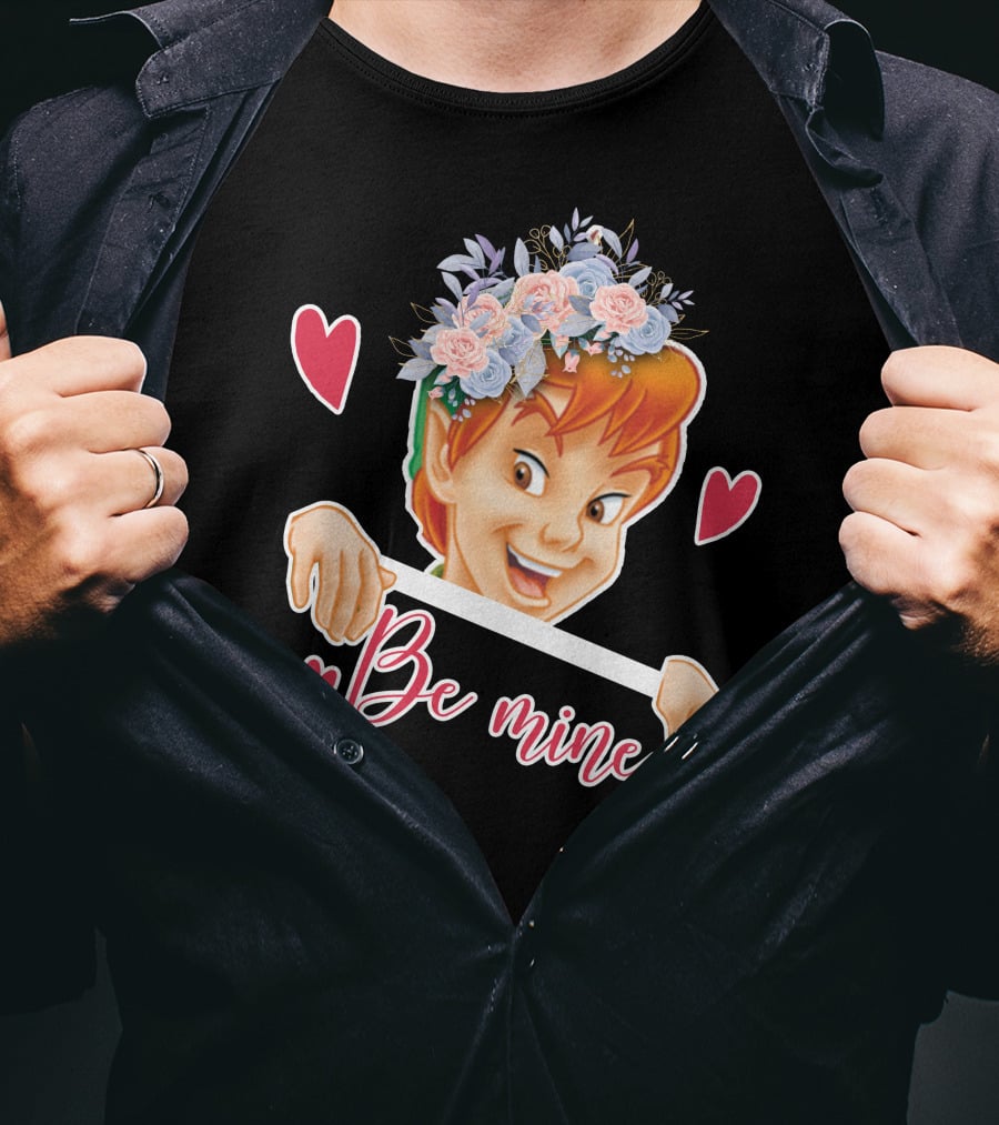Peter Pan Be Mine Hearts Floral Crown T-Shirt